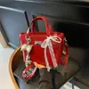 Bolso de Hombro con Lazo de Bufanda de Moda 2025 Primavera y Verano Nuevo Color Macarrón Textura de Alta Gama Bolso de Mano para Mujer