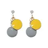 Pendientes Dulces Pequeños Frescos Color Caramelo Metal Gota Esmalte Redondos Diseño Nicho para Mujer Moda Combinable Pendientes de Dama