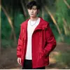 Jaqueta com Capuz Estilo Montanha para Homens Primavera e Outono Americana Funcional com Zíper Marca Tendência Bonita Tamanho Grande Casual