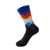 Calcetines de media caña con estampado de rombos de colores macarrón seleccionados cuidadosamente, calcetines deportivos de algodón jacquard vintage, calcetines casuales de moda para hombres y mujeres