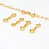 Cierre de resorte de doble cabeza de oro real de 18k que conserva el color, cierre conector, cierre de perla, cierre universal para pulsera y collar, accesorios de bricolaje