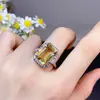 Anillo de Citrino de la Suerte Natural, Piedras Sueltas Completamente Transparentes, Especificaciones 10*14mm Plata de Ley 925