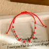 Pulseira de Bambu Trançado Deslizante para Mulheres, Luxo Leve, Versátil, High-End, Temperamento de Nicho, Pulseira de Corda Vermelha Atacado