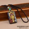 Collar de thangka de ébano natural cadena de suéter estilo nacional colgante Nafu tarjeta de Buda nada accesorios recuerdos para hombres y mujeres