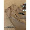 Calças Femininas Melard Suede Retas de Pernas Largas 2026 Novo Outono/Inverno Retro de Cintura Alta com Cordão Casuais Largas