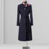 Roupa Externa de Lã Profissional Roupa de Trabalho Feminina Plus Algodão Engrossado Comprimento Médio Departamento de Vendas de Hotel Roupa Externa de Lã Inverno