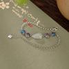 Yilu Prata S925 Prata Esterlina Cloisonné Corrente Nacional Jade Hetian Gota D'água Macarrão de Ovo Pulseira Auspiciosa Pulseira Personalizada