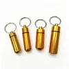 Llavero Colgante de Aleación de Aluminio para Exteriores Mini Caja Impermeable para Pastillas Botella de Pastillas de Primeros Auxilios Sellada Caja Pequeña a Prueba de Humedad para Medicamentos