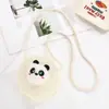 Nova Bolsa Pequena Redonda Transversal de Palha Tecida para Crianças, Porta-Moedas Cartoon de Alto Valor, Bolsa Pequena Transversal de Viagem para Meninos e Meninas