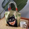 251 Modelos de Bolsas Quadradas Pequenas Populares Transfronteiriças, Bolsas de Lanche de Tricô Portáteis de Grande Capacidade para o Trabalho, Deslocamento e Sacolas de Presente