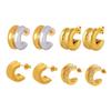 Pendientes de diamante en forma de doble C estilo INS de Europa y Estados Unidos, pendientes de nicho para el día a día, acero inoxidable con baño de oro real de 18 quilates