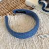 Diadema de Lana Acolchada de Color Puro Coreana de Ala Ancha para Mujer, Diadema Simple de Presión Alta para el Cabello, Accesorio Versátil para Salir en Otoño e Invierno