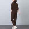 Traje deportivo con forro polar para mujer Otoño e Invierno 2024 Nueva Moda Holgado Reductor de Edad Madre de Mediana Edad Casual Deportivo Conjunto de dos piezas