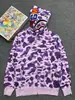 Sudadera con capucha y cremallera Camuflaje Tiburón Tendencia Americana Retro Holgada Cárdigan Sudadera Casual