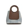 Bolso de Mano Retro de Verano 2025 Color Contraste Gran Capacidad Simple Moda Color Contraste Bolso Tipo Cubo Versátil Elegante para Mujer