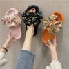 Sandalias de Suela Gruesa para Interiores para Mujer, Chanclas Antideslizantes de Verano, Zapatillas de Moda Estilo Coreano con Lazo para Mujer, Cómodas y Versátiles