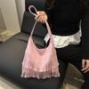 Design Nicho Estilo Coreano Moda Personalizada Bolsa de Ombro com Franjas para Mulheres 2025 Novo Estilo Bolsa de Axila de Grande Capacidade