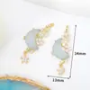 Accesorios para pulseras, collares, joyería DIY versátiles y creativos, colgante geométrico con circonita de rhinestone microincrustada, chapado en cobre de oro real 18K