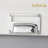 Manija con Marco Portatarjetas para Cajón de Aleación Yunchang, Manija con Ranura para Tarjeta Cromada Brillante, Manija para Puerta de Cajón de Mueble, Manija con Marco para Tarjeta de Presentación