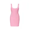 Vestido Dulce de Calle Estilo Ins Color Sólido Color Puro Corte Limpio Ajustado Sexy Escote Bajo Nicho