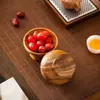 Prato de Frutas Transfronteiriço com Alto Valor Estético para Uso Doméstico, Prato de Madeira Simples para Sobremesa e Frutas Secas com Pés Altos, Prato de Frutas de Madeira para Exportação