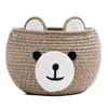 Cesta de almacenamiento tejida de oso de dibujos animados transfronteriza, organizador de juguetes para artículos de bebé de cuerda de algodón de escritorio, cesta para artículos varios
