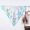 Bufanda de Seda Retro Estilo Coreano Versátil Tacto de Alta Gama Bufanda Cuadrada Estampada de Seda Artificial Chal para Atar al Cuello Bufanda Cuadrada Pequeña Pañuelo para la Cabeza Bufanda Mujer