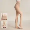 Leggings para mulheres no outono e inverno, grossas, toque super natural de pele, invisíveis, de dupla camada, forradas com fleece, meia-calça