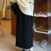 Saia midi de malha com cintura alta, estilo A, com franjas e fendas para mulheres, saia de fio grosso de inverno, focada em design
