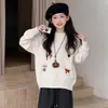 Suéter para Niña Transfronterizo 2026 Otoño Profundo Nuevo Estilo Ropa de Otoño/Invierno para Niños Ropa Interior Tejidos Chaqueta para Niños Medianos y Grandes Moderno