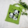 Bolsa de Tricô Ins Desenho Panda Feminina Moda para Carregar na Mão Grande Capacidade Bolsa de Ombro Bolsa Transversal Bolsa