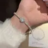 Pulsera Redonda de Circonita Colorida Super Brillante, Sensación de Lujo Ligero y Alta Gama, Exquisita Pulsera Estilo Coreano, Joyería de Mano de Moda, Diseño de Nicho