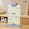 Calendário de Mesa de Alto Valor 2027 Novo Estilo Fresco e Simples Calendário Planejador Estudante Desktop Auto-Disciplina Anotações Ornamento