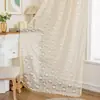 Cortina de janela transparente com renda floral estilo americano, translúcida mas não transparente, adequada para sala de estar, quarto, sala de jantar, varanda e decoração estilo country