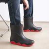 Botas de chuva de cano médio transfronteiriças masculinas impermeáveis antiderrapantes botas de chuva para pesca botas de água quente quentes forradas com fleece para lavagem de carro botas de chuva de borracha para camping
