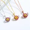 Colar Anime Asas de Anjo Cardcaptor Sakura para Mulheres Prata Esterlina S925 Estilo Japonês e Coreano Sakura Varinha Estelar Zircônia