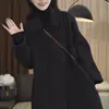 Casaco de Lã Comprimento Médio Estilo Coreano Outono e Inverno para Mulheres Petite Solto Espessado Elegante Tamanho Grande Casaco Trench de Lã Roupa Exterior