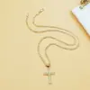 Collar Cruz Colgante de Venta Caliente Transfronterizo para Hombres y Mujeres, Joyería Personalizada de Alta Gama, Cadena Sencilla para Suéter de Otoño e Invierno, Estilo Hip-Hop