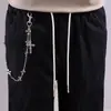 Estilo Nuevo Transfronterizo Europeo y Americano, Cadena para Pantalones de Metal con Colgante de Cruz de una Sola Capa Personalizada y Versátil, Accesorios de Alta Gama