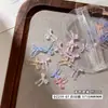 Accesorio de arte para uñas con lazo suave translúcido estilo deseo puro, decoración de uñas con lazo de cinta escarchada gelatina