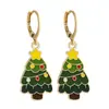 Brincos de Natal Transfronteiriços, Novos Produtos de Natal Europeus e Americanos, Árvore de Natal, Floco de Neve, Sino, Brincos de Liga Metálica com Esmalte Gotejado, Fornecimento Direto do Fabricante