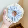 Não machuque o cabelo temperamento elegante anel de cabelo de cólon grande estilo coreano pequeno floral de malha de fio corda de cabelo cocar belos acessórios de cabelo plissados