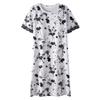 Camisón Pijama de Mujer Verano Algodón Puro Manga Corta Verano Verano con Almohadilla en el Pecho Madre de Mediana Edad Vestido de Alta Gama