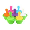 Utensílios de cozinha de silicone 7 furos molde de sorvete de silicone molde de suplemento alimentar para bebês doméstico Sorvete caseiro Picolé molde de sorvete
