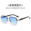 Nuevas gafas de sol de conducción de metal de doble haz para hombres, gafas de sol de alta sensación de tendencia transfronteriza europea y americana, gafas de sol de media montura
