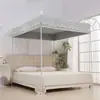 Cortina de Cama Opaca para Dormitorio del Hogar, Mosquitero de Tres Puertas de Pie, Dosel de Cama Opaco Estilo Princesa de Palacio, a Prueba de Mosquitos para Viviendas de Alquiler