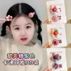 Pasador de Flores Rojo a Cuadros para Niña, Pasador para Bebé que No Lastima el Cabello, Accesorios para el Cabello de Tela Todo Incluido, Pinza BB para Flecos Laterales de Niña