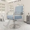 Silla de Peluquería para Celebridades de Internet, Silla Ajustable de Acero Inoxidable, Elegante Silla para Permanente y Tinte de Peluquería, Taburete para Corte de Cabello de Hombre