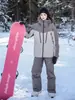 Nuevo Traje de Snowboard para Mujer y Hombre Impermeable Algodón Adhesivo Cortavientos Cálido Nicho Americano Color Sólido Ropa de Exterior