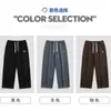 Pantalones casuales de pana con forro polar para otoño e invierno al por mayor para hombre, rectos, ajustados, elásticos, cálidos, pantalones largos de moda para hombre